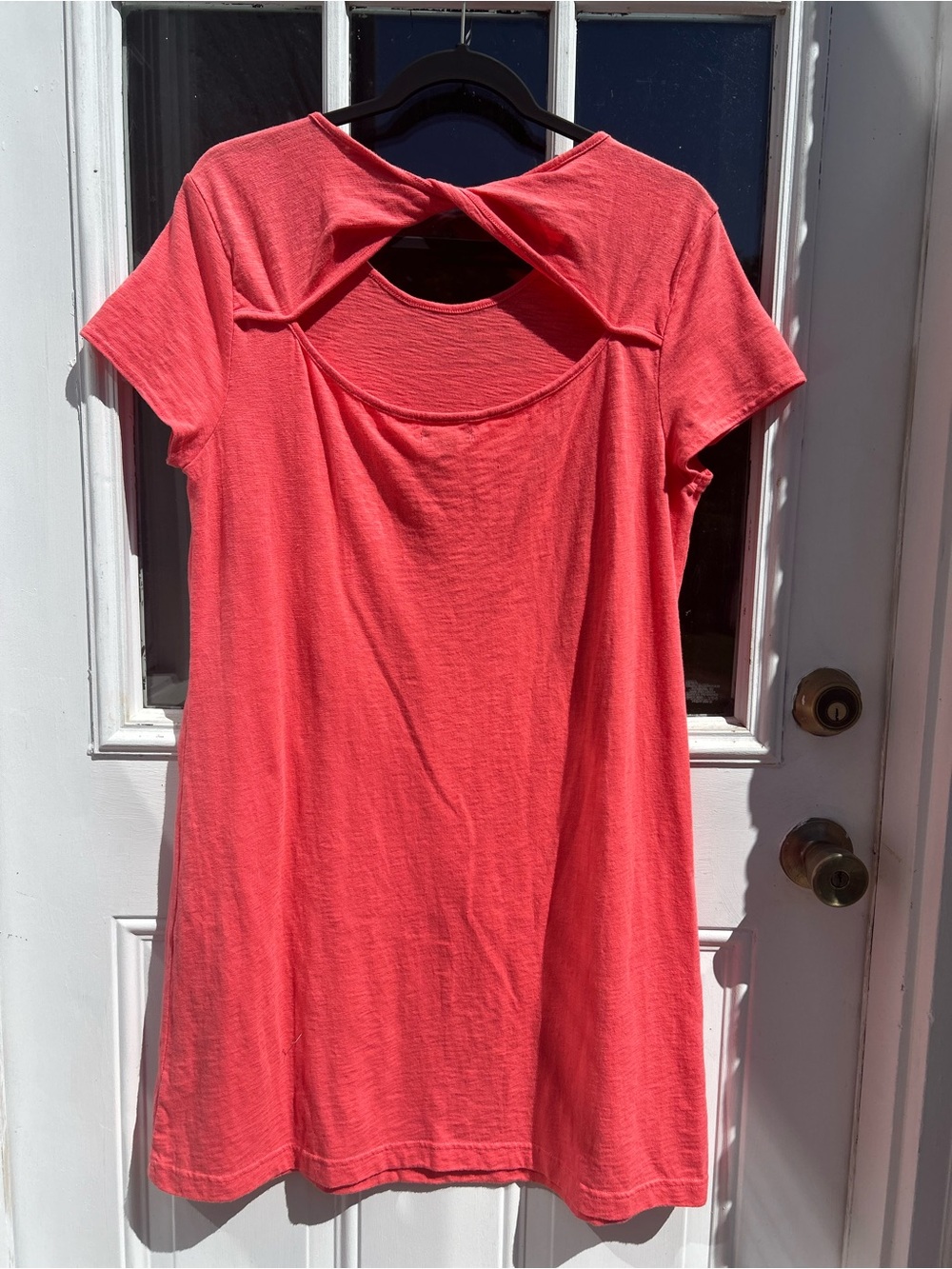 GAP Coral Twist Back T-Shirt Dress size Medium - Picture 2 of 6